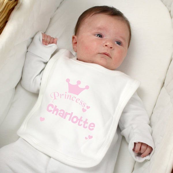 Buy Personalised Princess Bib at www.giftsfinder.co.uk