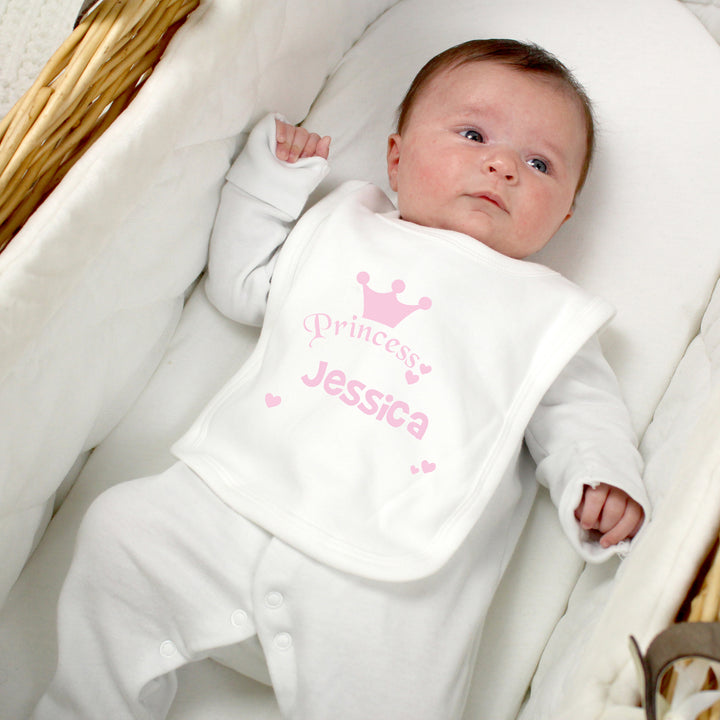 Personalised Princess Bib - part of the Gifts Finder Personalised Baby Bibs collection