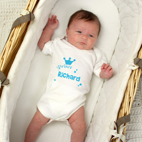 Buy Personalised Prince Baby Vest at www.giftsfinder.co.uk