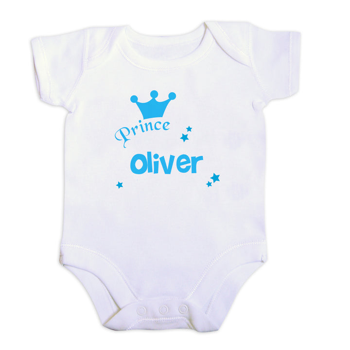 Buy Personalised Prince Baby Vest at www.giftsfinder.co.uk