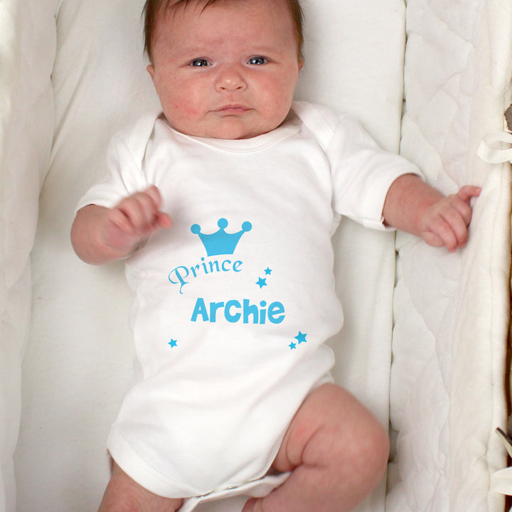 Buy Personalised Prince Baby Vest at www.giftsfinder.co.uk