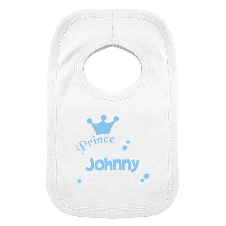 Buy Personalised Prince Bib at www.giftsfinder.co.uk