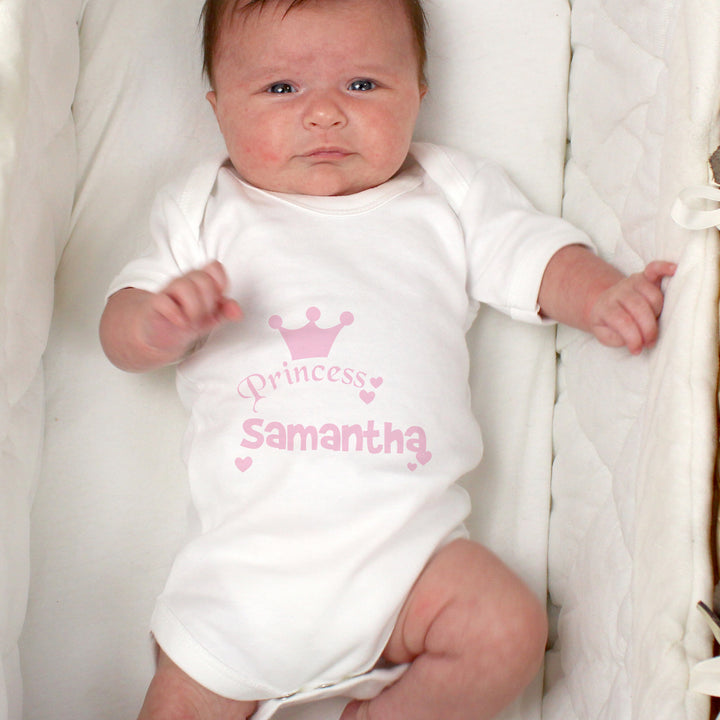 Buy Personalised Princess Baby Vest at www.giftsfinder.co.uk