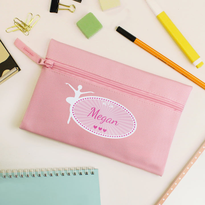 Buy Personalised Ballerina Pink Pencil Case available now at www.giftsfinder.co.uk