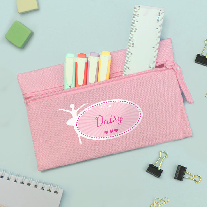 Buy Personalised Ballerina Pink Pencil Case available now at www.giftsfinder.co.uk