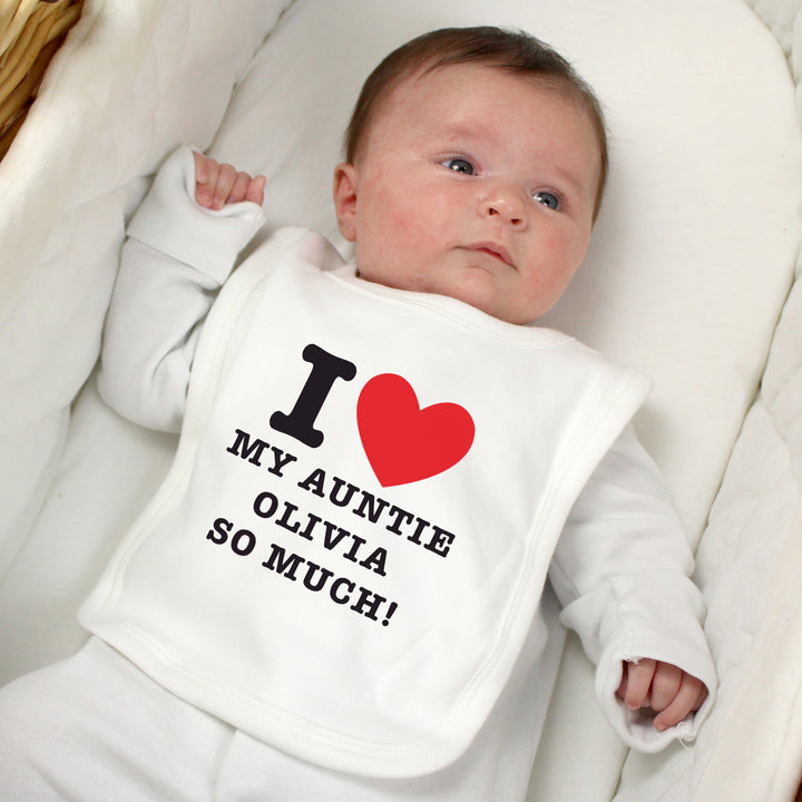 Buy Personalised I HEART 0-3 Months Baby Bib available now at www.giftsfinder.co.uk