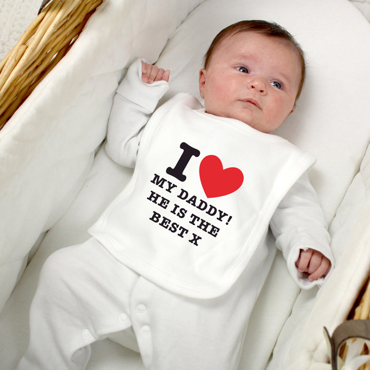 Buy Personalised I HEART 0-3 Months Baby Bib available now at www.giftsfinder.co.uk