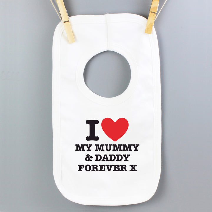 Buy Personalised I HEART 0-3 Months Baby Bib available now at www.giftsfinder.co.uk