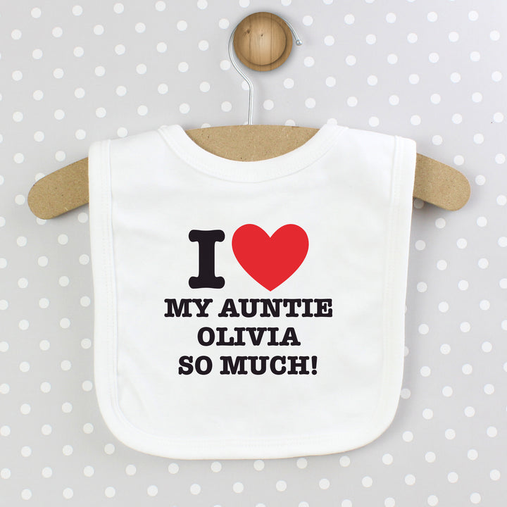 Buy Personalised I HEART 0-3 Months Baby Bib available now at www.giftsfinder.co.uk