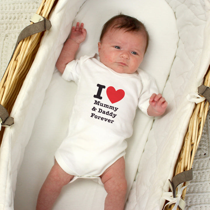 Buy Personalised I HEART 0-3 Months Baby Vest available now at www.giftsfinder.co.uk