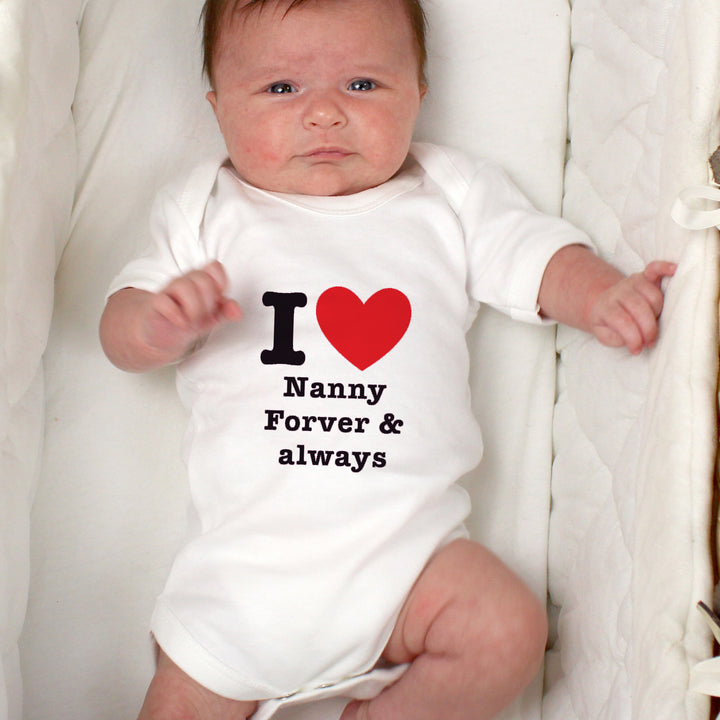 Buy Personalised I HEART 0-3 Months Baby Vest available now at www.giftsfinder.co.uk