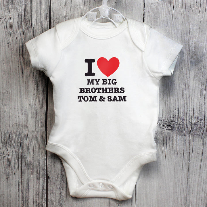 Buy Personalised I HEART 0-3 Months Baby Vest available now at www.giftsfinder.co.uk