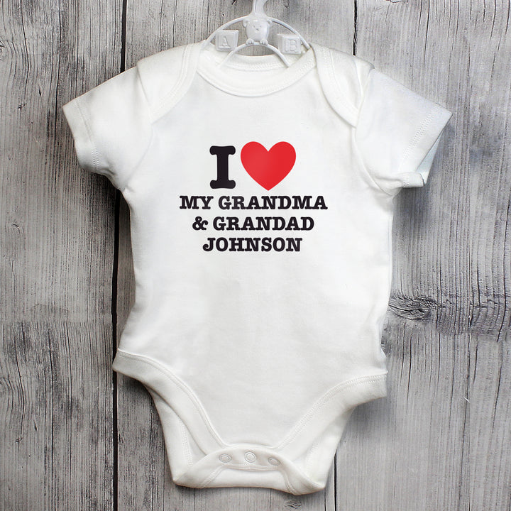 Buy Personalised I HEART 0-3 Months Baby Vest available now at www.giftsfinder.co.uk