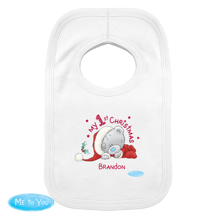 Personalised Me To You My 1st Christmas Bib - part of the Gifts Finder Personalised Christmas Gifts collection