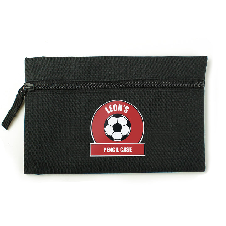 Personalised Red Football Fan Pencil Case in gift category Personalised Pencil Cases