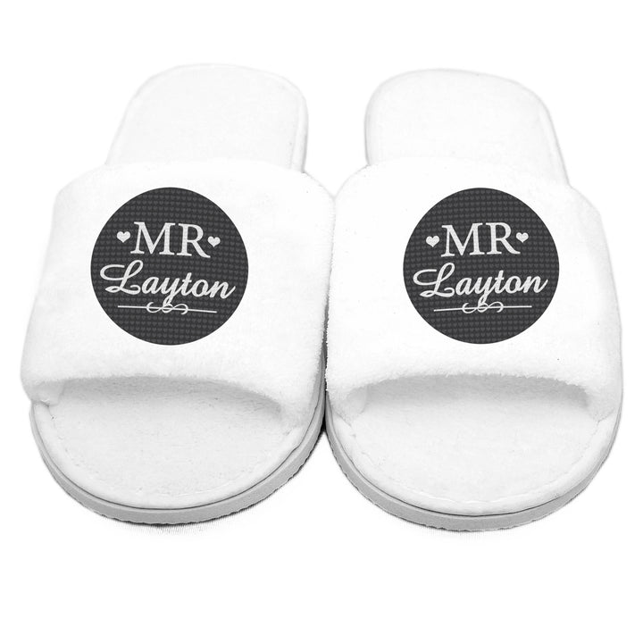 Buy Personalised Mr Velour Slippers at www.giftsfinder.co.uk