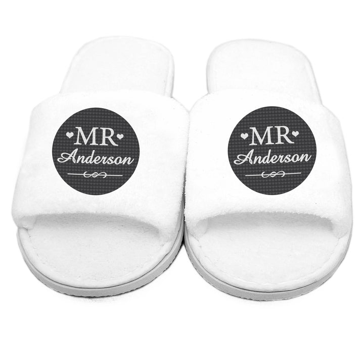 Buy Personalised Mr Velour Slippers at www.giftsfinder.co.uk