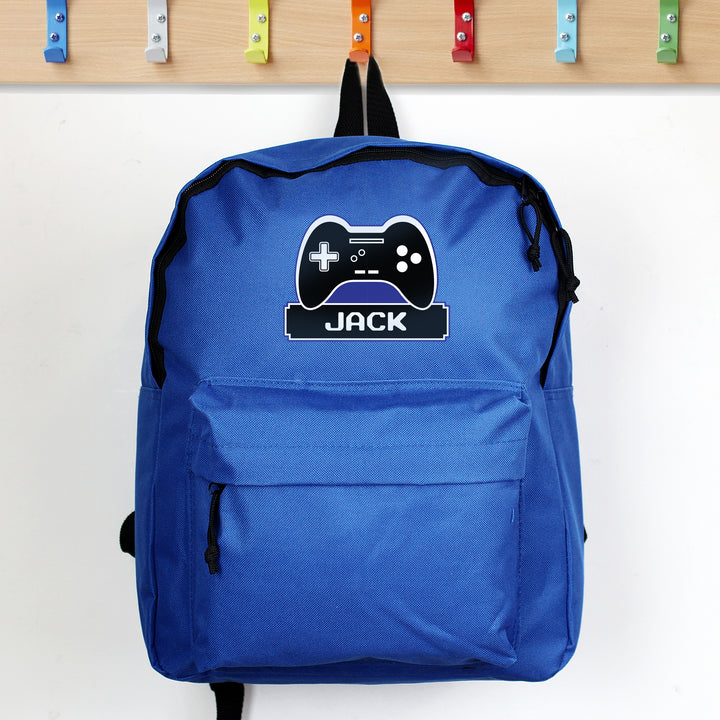 Buy Personalised Gaming Blue Backpack available now at www.giftsfinder.co.uk