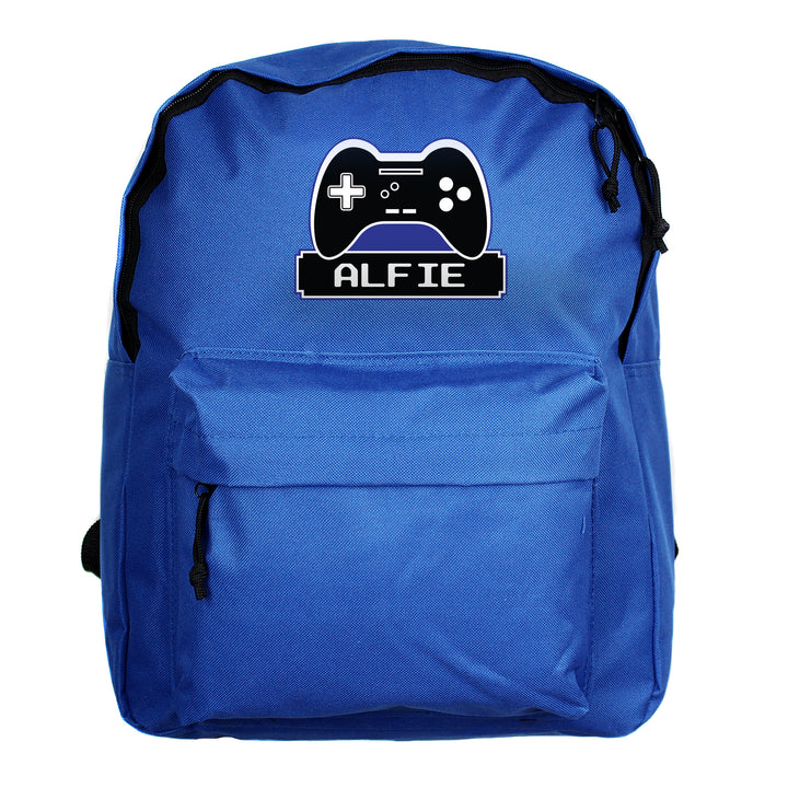 Buy Personalised Gaming Blue Backpack available now at www.giftsfinder.co.uk