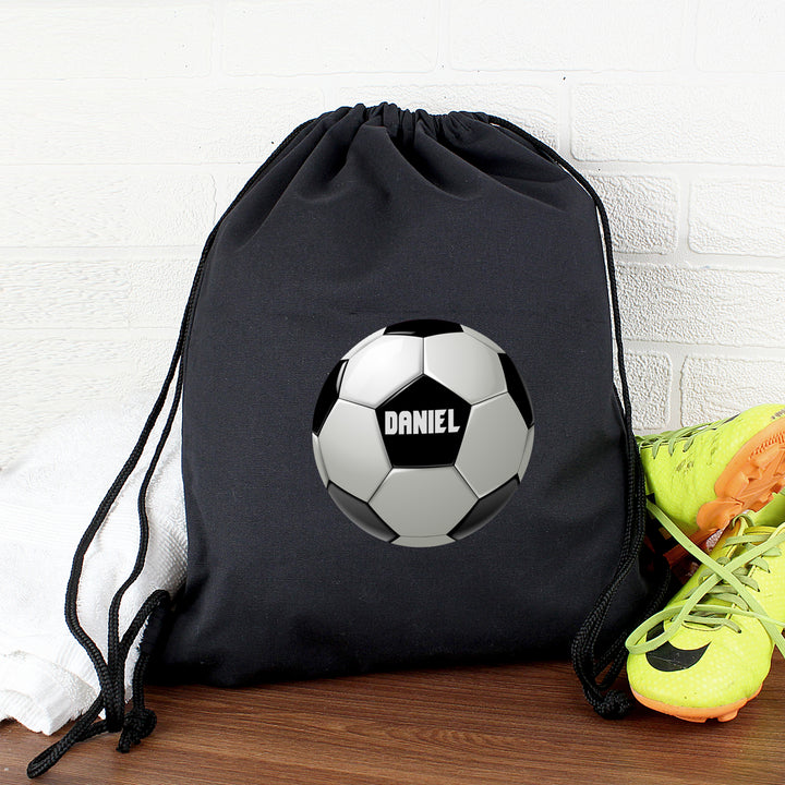 Buy Personalised Football Black Swim & Kit Bag at www.giftsfinder.co.uk