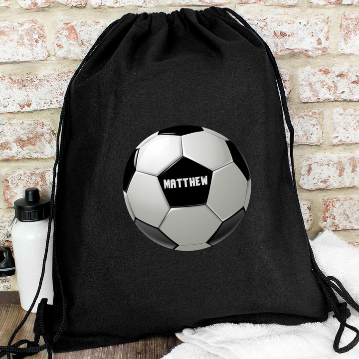 Buy Personalised Football Black Swim & Kit Bag at www.giftsfinder.co.uk