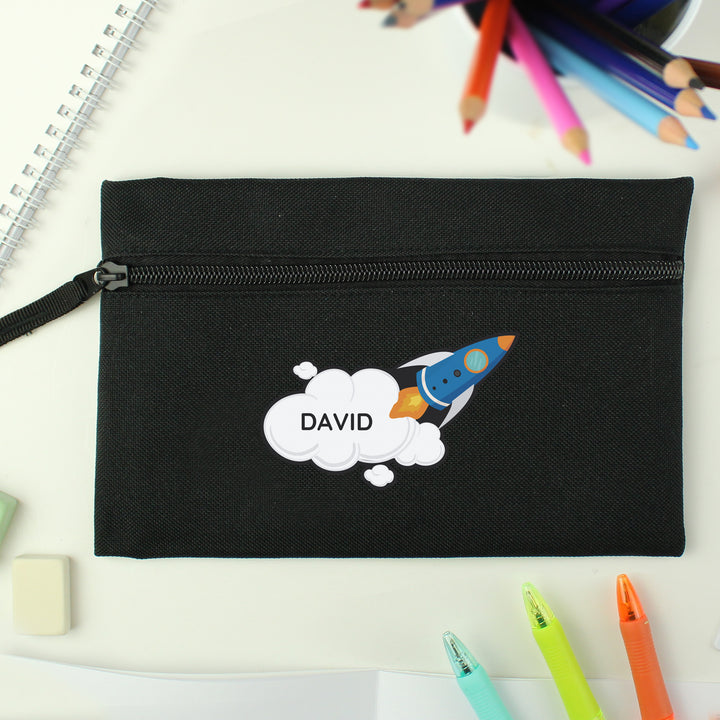 Buy Personalised Rocket Pencil Case at www.giftsfinder.co.uk