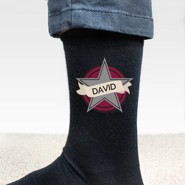 Buy Personalised Star Men's Socks at www.giftsfinder.co.uk