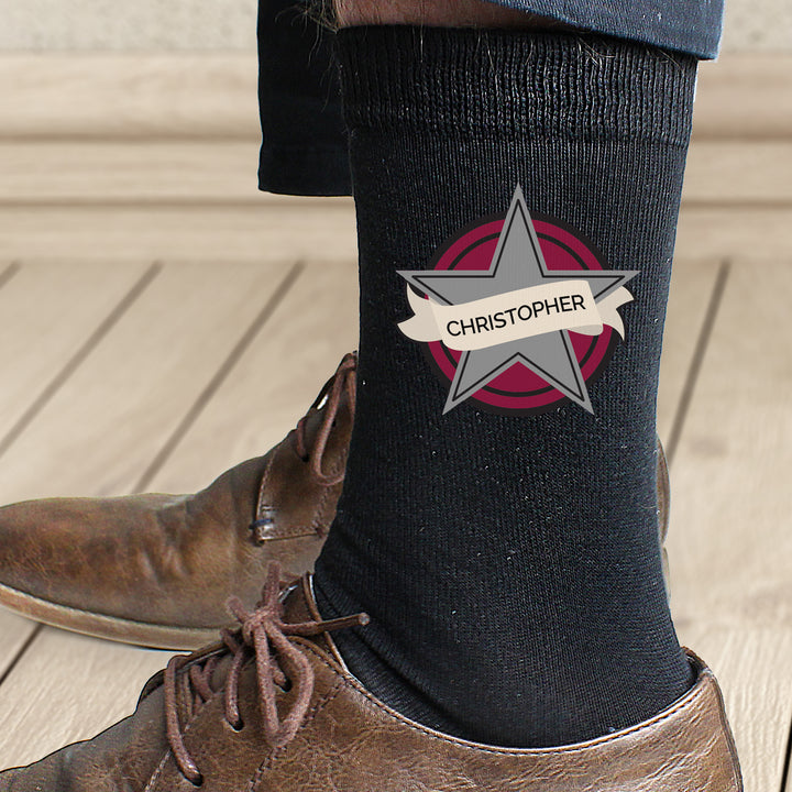 Buy Personalised Star Men's Socks at www.giftsfinder.co.uk