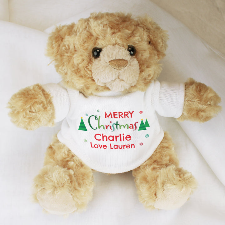 Buy Personalised Merry Christmas Teddy Bear at www.giftsfinder.co.uk