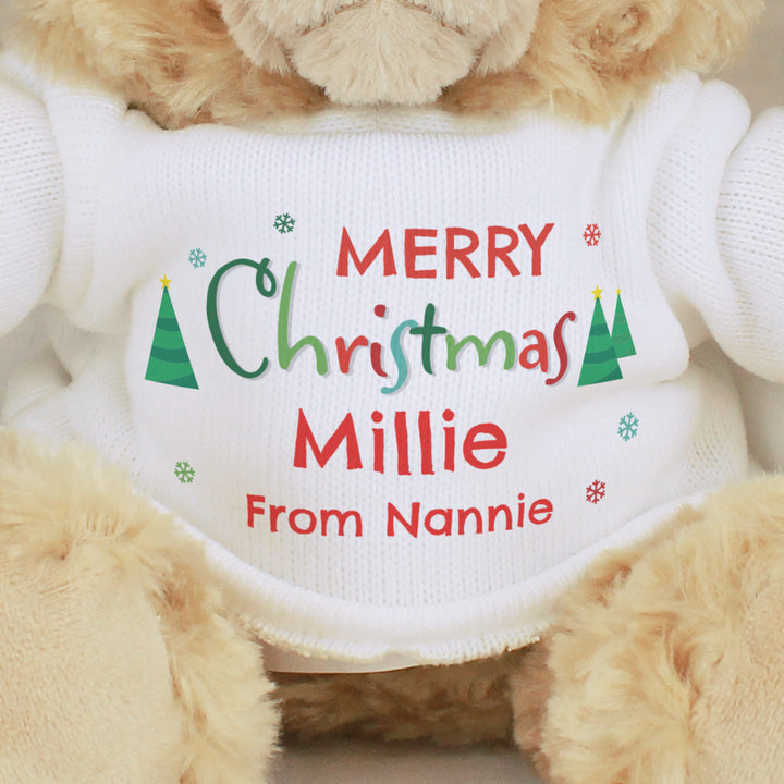 Buy Personalised Merry Christmas Teddy Bear at www.giftsfinder.co.uk