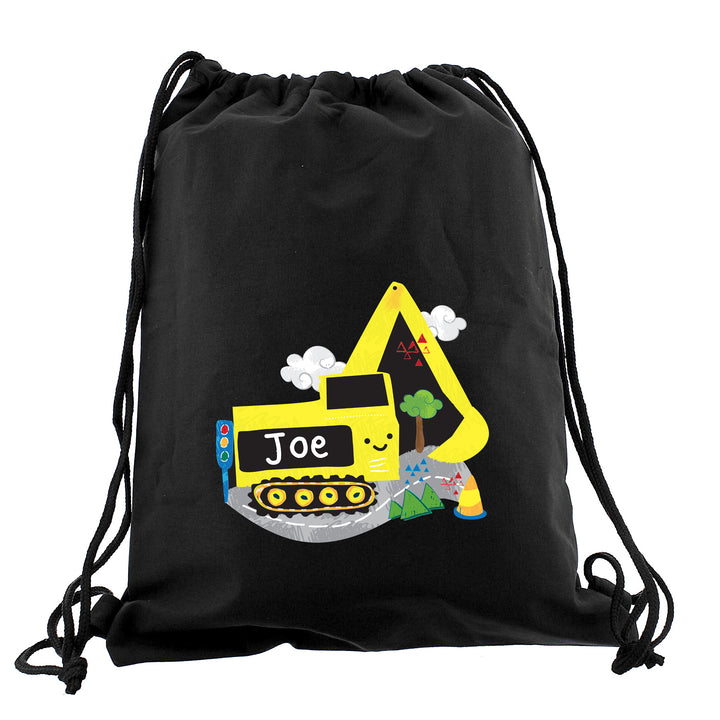 Buy Personalised Digger Black Kit Bag available now at www.giftsfinder.co.uk