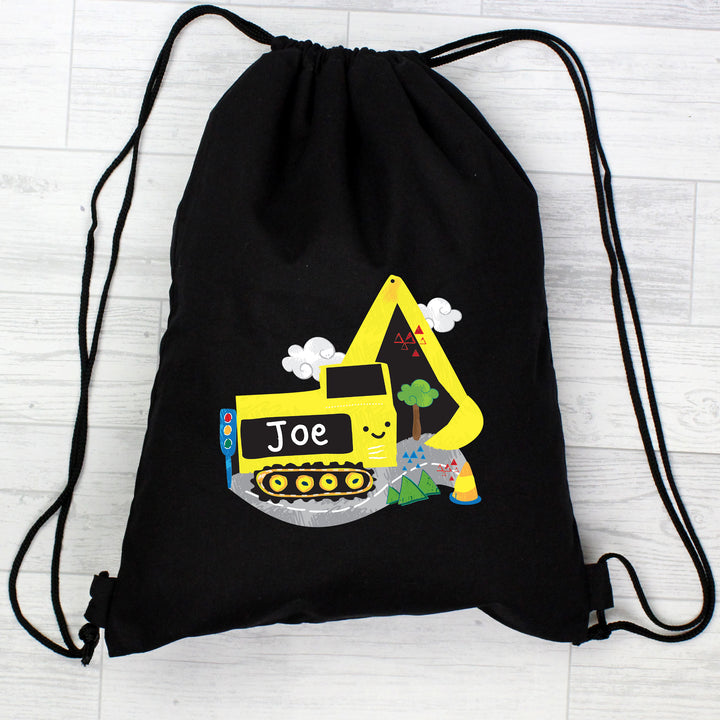 Buy Personalised Digger Black Kit Bag available now at www.giftsfinder.co.uk