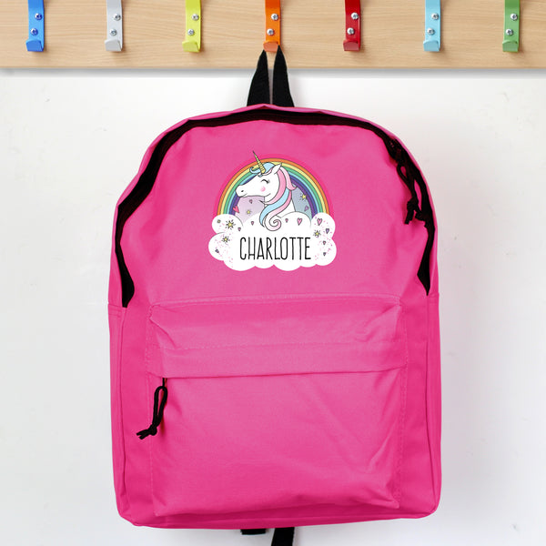 Buy Personalised Unicorn Pink Backpack at www.giftsfinder.co.uk