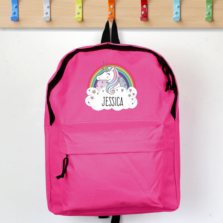 Buy Personalised Unicorn Pink Backpack at www.giftsfinder.co.uk