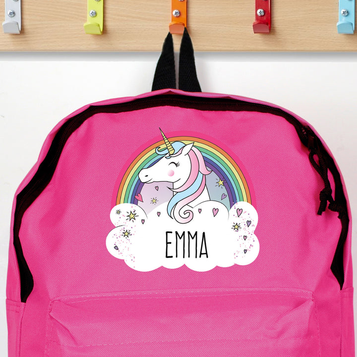 Buy Personalised Unicorn Pink Backpack at www.giftsfinder.co.uk