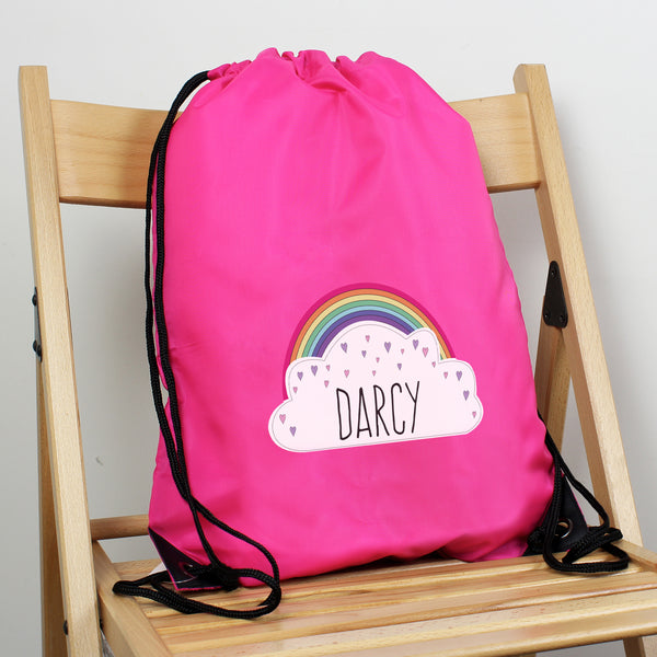 Buy Personalised Rainbow Pink Swim & Kit Bag at www.giftsfinder.co.uk