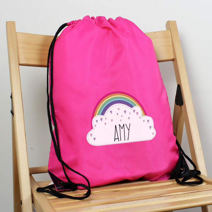 Personalised Rainbow Pink Swim & Kit Bag - part of the Gifts Finder Personalised Kit Bags collection