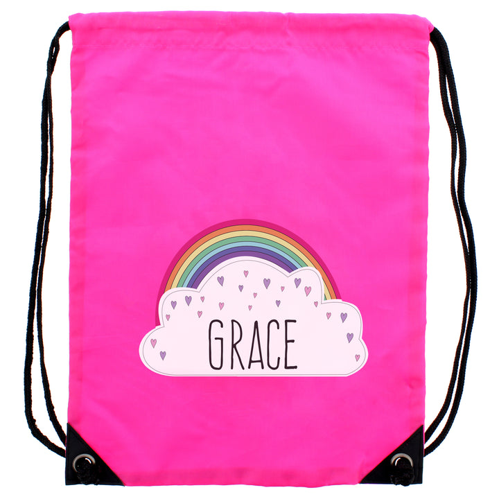 Personalised Rainbow Pink Swim & Kit Bag - part of the Gifts Finder Personalised Kit Bags collection