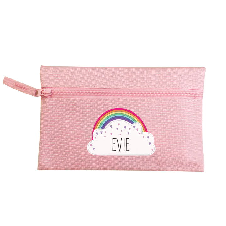 Buy Personalised Rainbow Pink Pencil Case at www.giftsfinder.co.uk