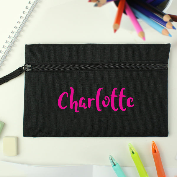 Buy Personalised Pink Name Pencil Case at www.giftsfinder.co.uk