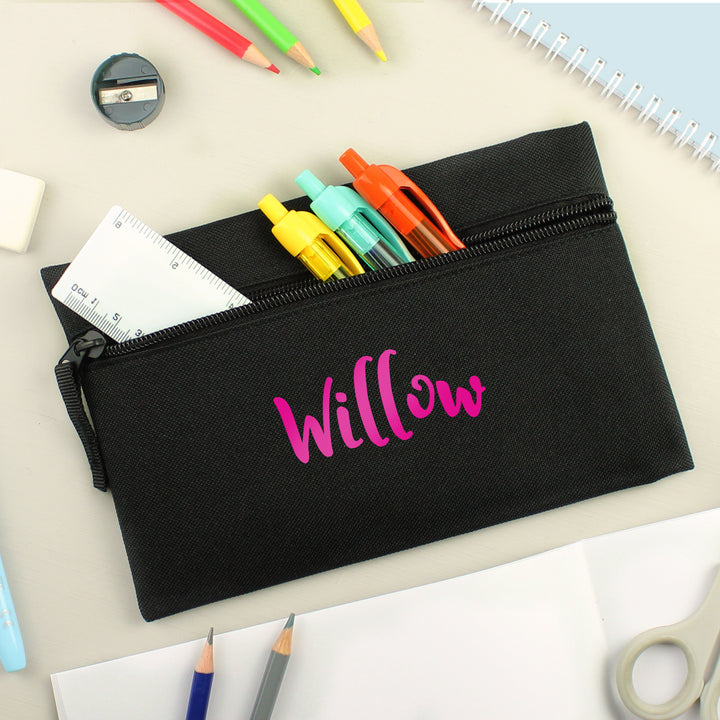 Buy Personalised Pink Name Pencil Case at www.giftsfinder.co.uk