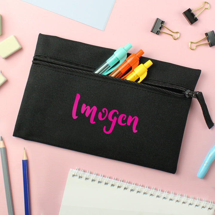 Buy Personalised Pink Name Pencil Case at www.giftsfinder.co.uk