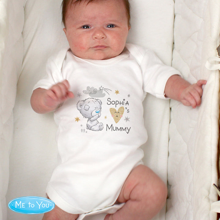 Buy Personalised Tiny Tatty Teddy I Heart 0-3 Months Baby Vest at www.giftsfinder.co.uk