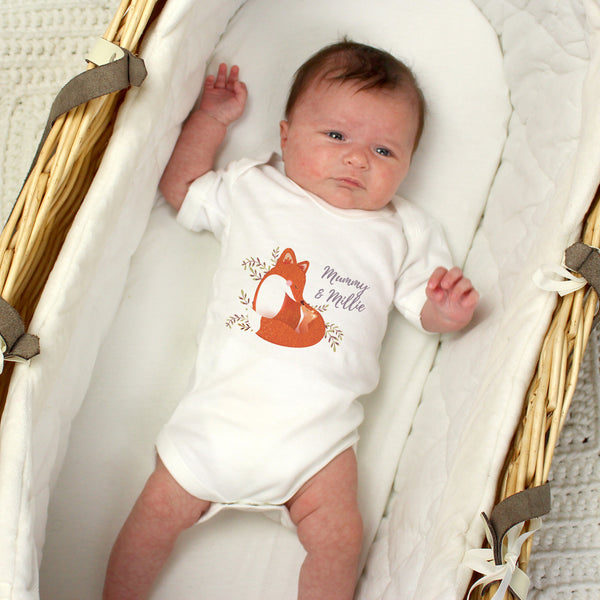 Buy Personalised Mummy and Me Fox 0-3 Months Baby Vest at www.giftsfinder.co.uk