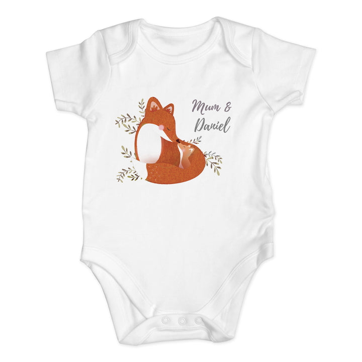 Buy Personalised Mummy and Me Fox 0-3 Months Baby Vest at www.giftsfinder.co.uk