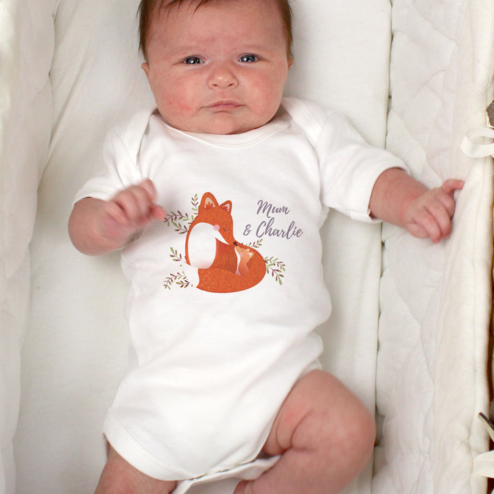 Buy Personalised Mummy and Me Fox 0-3 Months Baby Vest at www.giftsfinder.co.uk