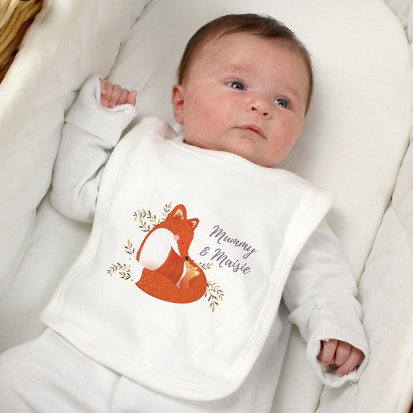 Buy Personalised Mummy and Me Fox Bib at www.giftsfinder.co.uk