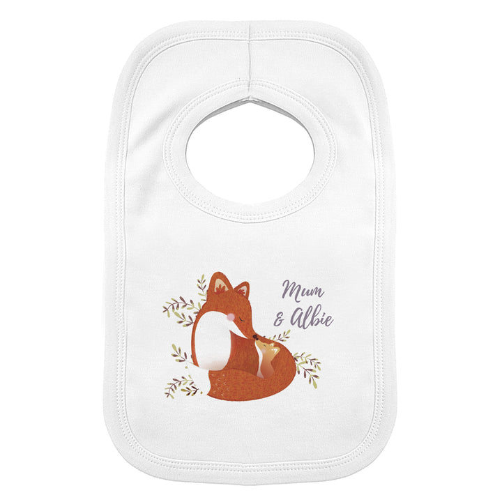 Personalised Mummy And Me Fox Bib - part of the Gifts Finder Personalised Baby Bibs collection