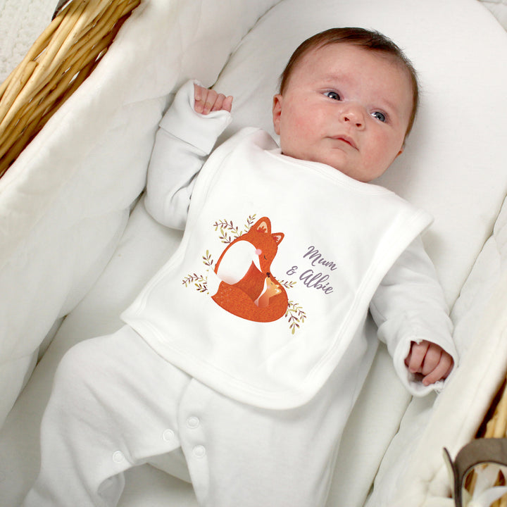 Personalised Mummy And Me Fox Bib - part of the Gifts Finder Personalised Baby Bibs collection