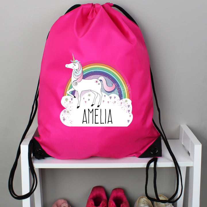 Buy Personalised Unicorn Pink Kit Bag at www.giftsfinder.co.uk